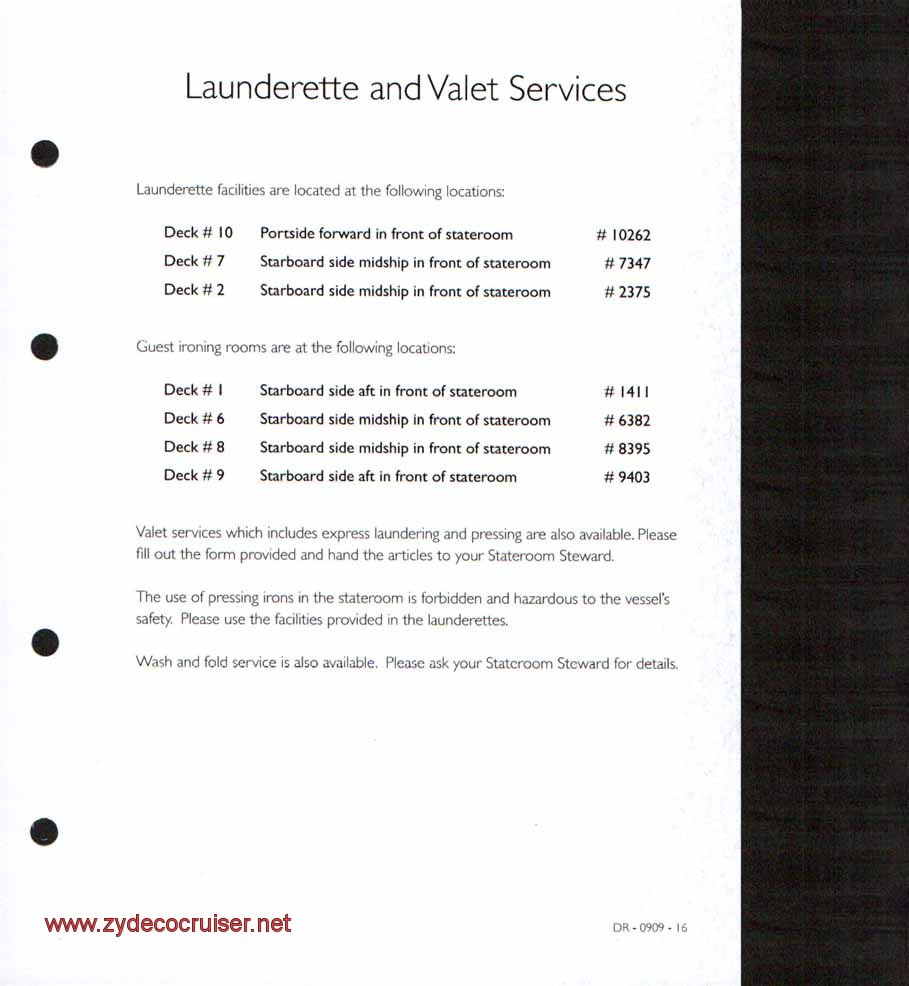 Carnival Dream Launderette and Valet Services