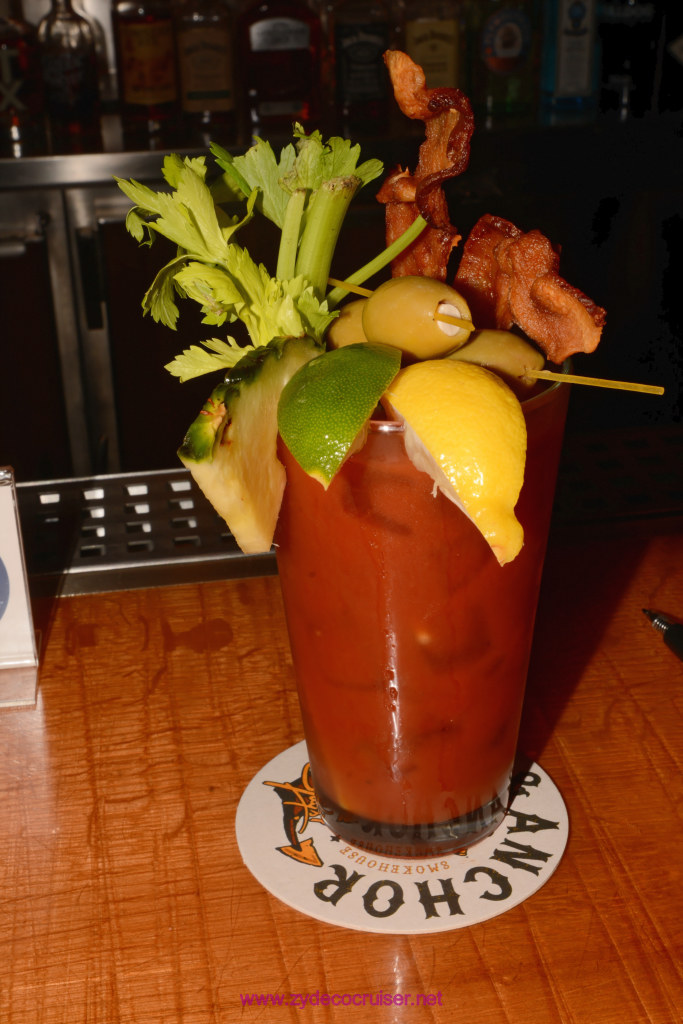 006: Carnival Horizon Cruise, Sea Day 3, Pig and Anchor Bloody Mary