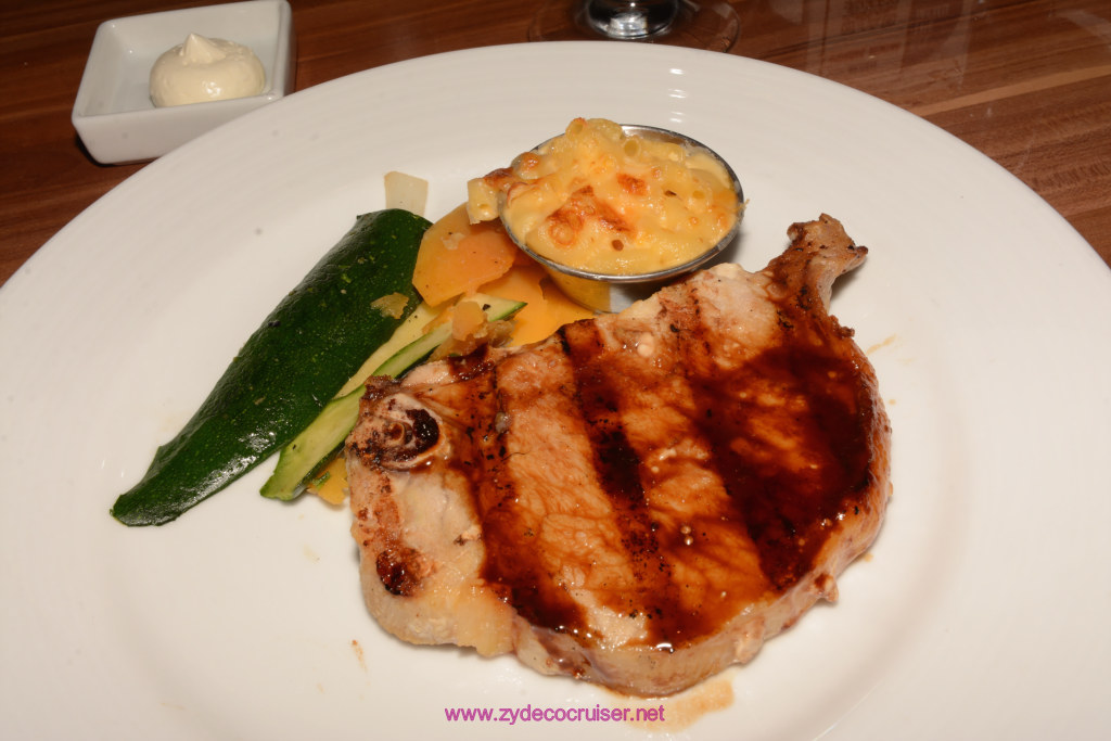052: Carnival Horizon Cruise, Sea Day 3, MDR Dinner, Broiled Pork Chop