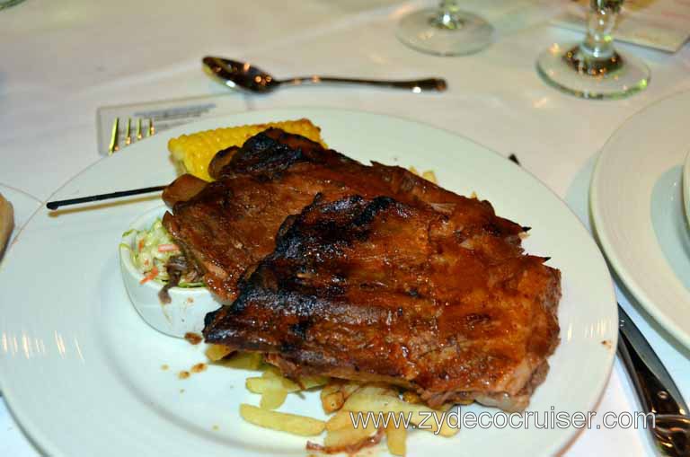 022: Carnival Magic, Main Dining Room Menus and Food Pictures, Dinner, Barbecued St. Louis Style Pork Spare Ribs