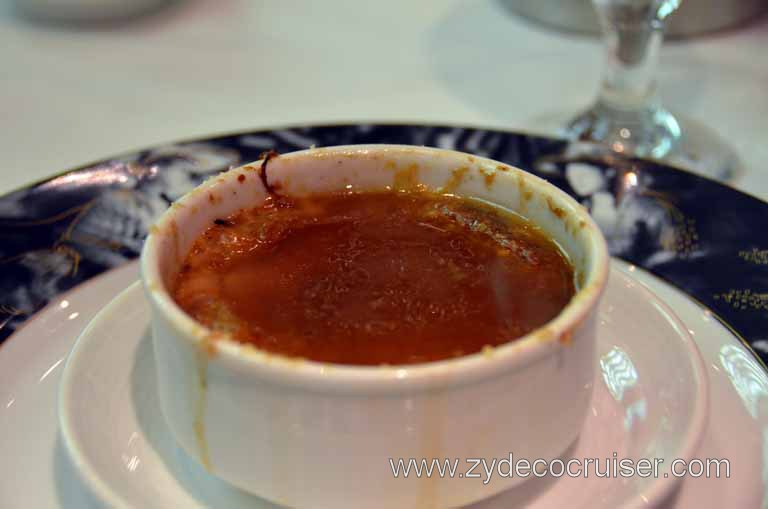 178: Carnival Magic Inaugural Cruise, Sea Day 1, Dinner, French Onion Soup