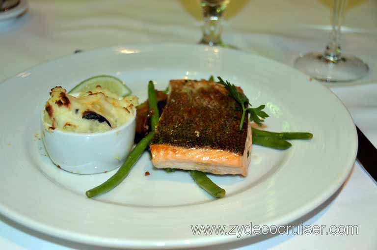 180: Carnival Magic Inaugural Cruise, Sea Day 1, Dinner, Grilled Fillet of Norwegian Fjord Salmon
