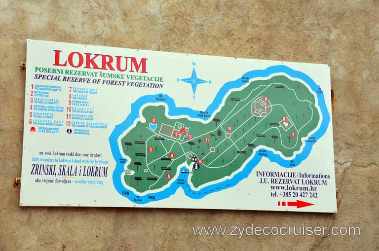 290: Carnival Magic, Inaugural Cruise, Dubrovnik, Old Town, Lokrum Map