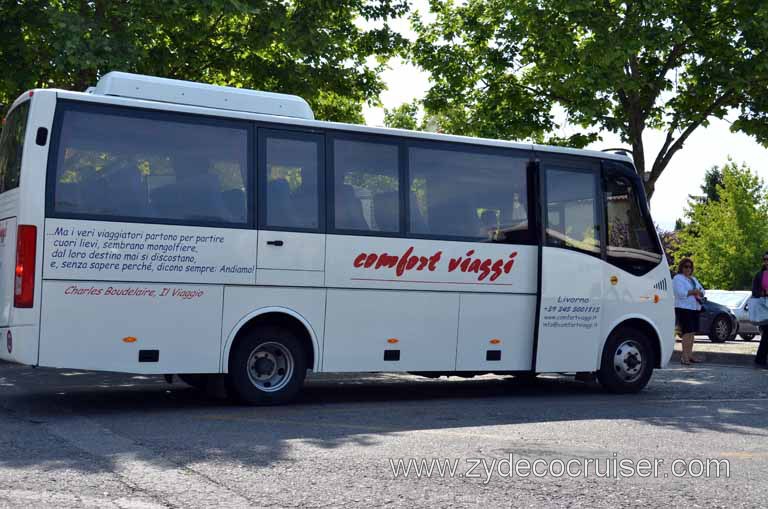 135: Carnival Magic, Mediterranean Cruise, Livorno, Essence of Tuscany Tour, Our bus