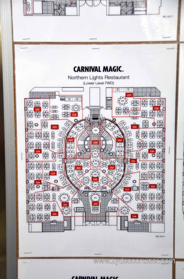 124: Carnival Magic, Mediterranean Cruise, Sea Day 1, Galley Tour, MDR Seating Chart