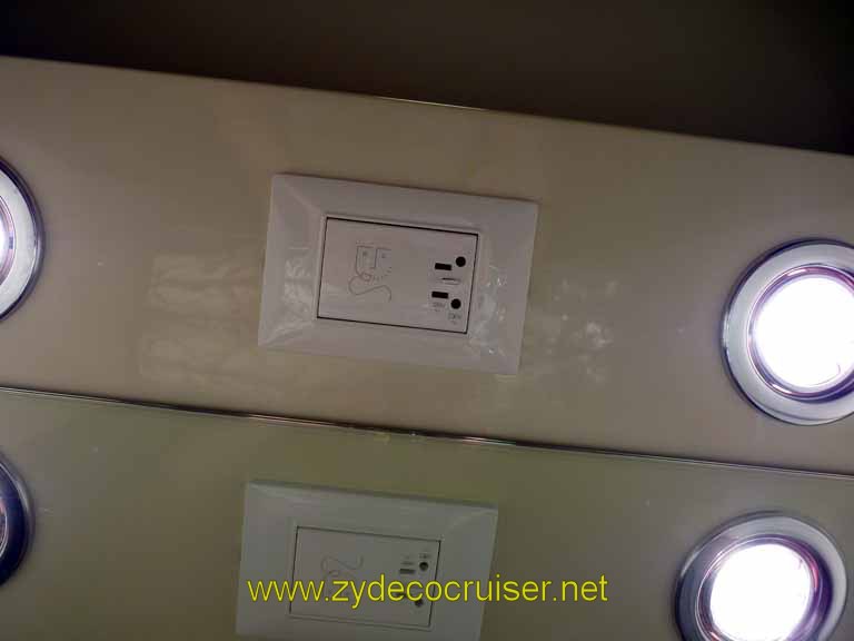 217: Carnival Sensation, Freeport, Bahamas, razor outlet in cabin bathroom