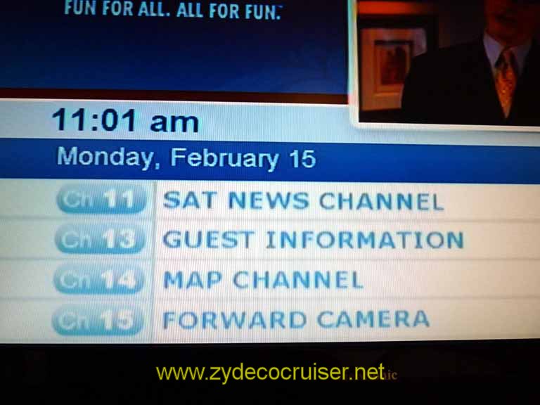 223: Carnival Sensation, Freeport, Bahamas, TV Channels 