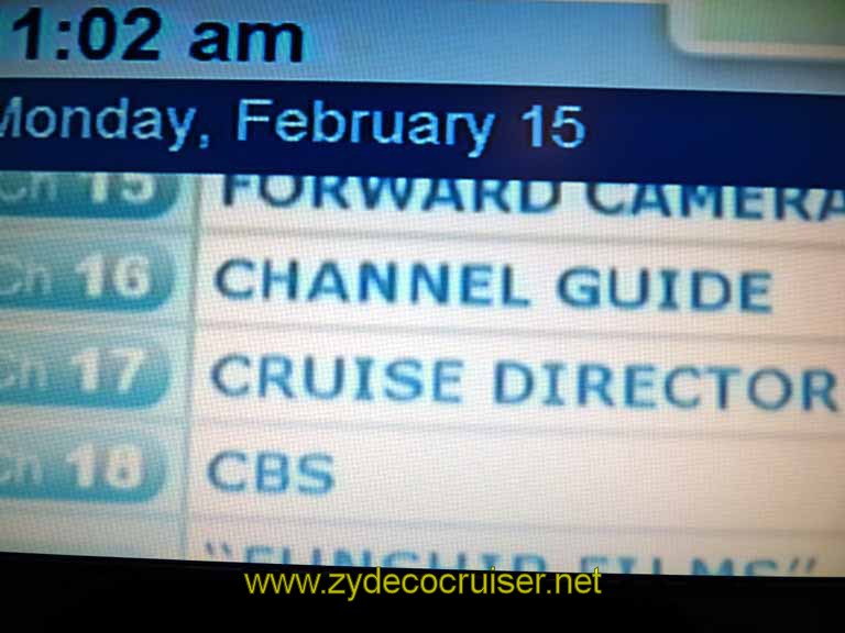 225: Carnival Sensation, Freeport, Bahamas, TV Channels 
