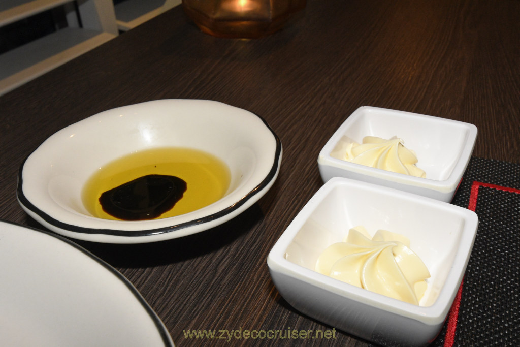 026: Celebrity Infinity Antarctica Cruise, Tuscan Grille, Olive Oil, Butter, 