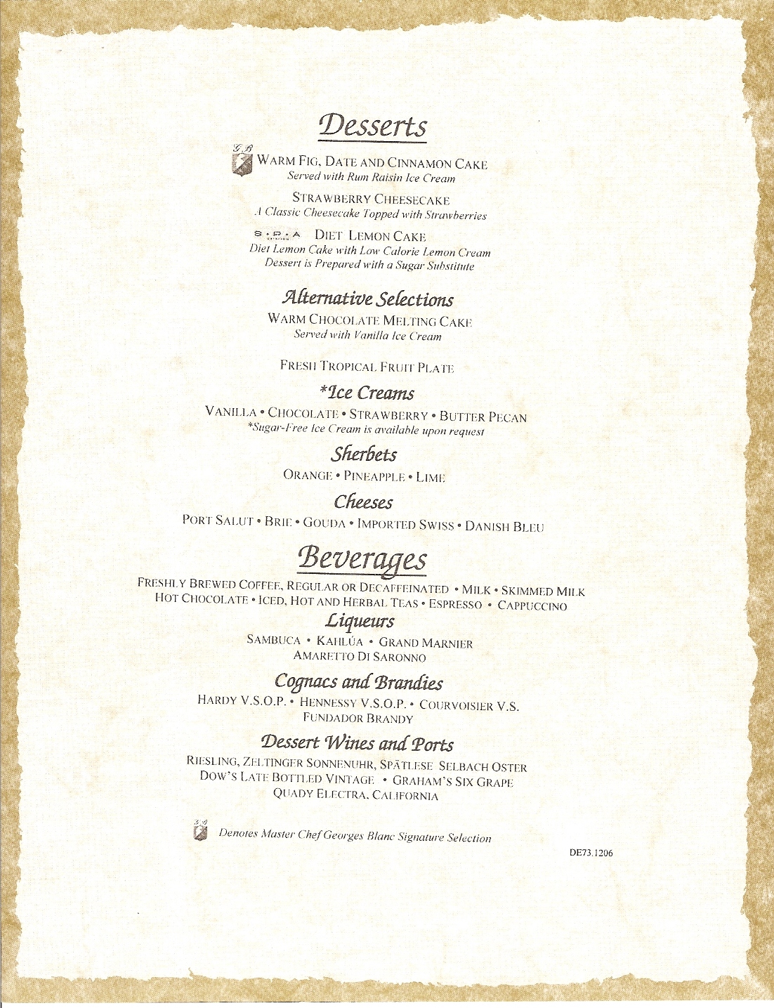 Carnival Freedom Mar514 menus