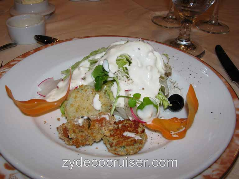 Fried Chicken Tenders, Marinated Cucumber and Lettuce - with Blue Cheese, Carnival Splendor