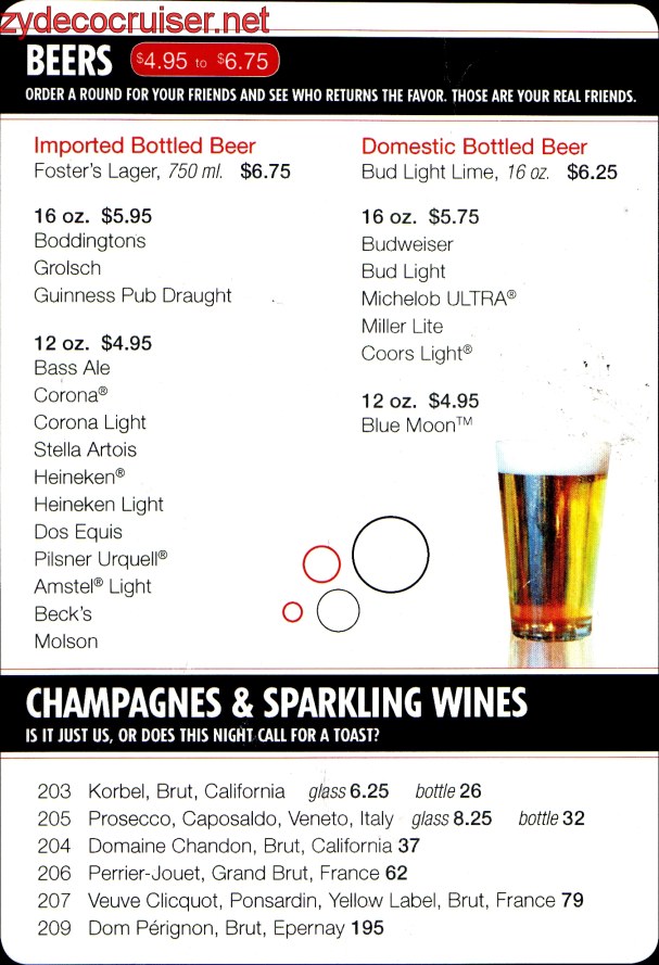 Carnival Disco Bar Menu, Page 4