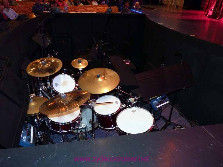 3371: Carnival Dream - Checking out the orchestra pit in the Encore! theater waiting for Herculaneum tour to be called.