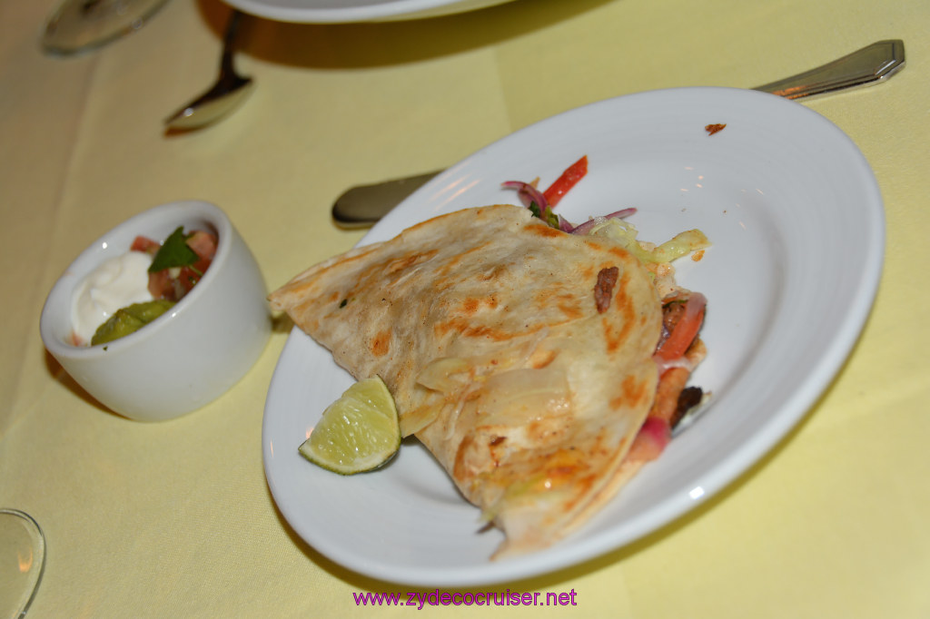 Carnival Inspiration, MDR American Table Dinner, Steak Taco