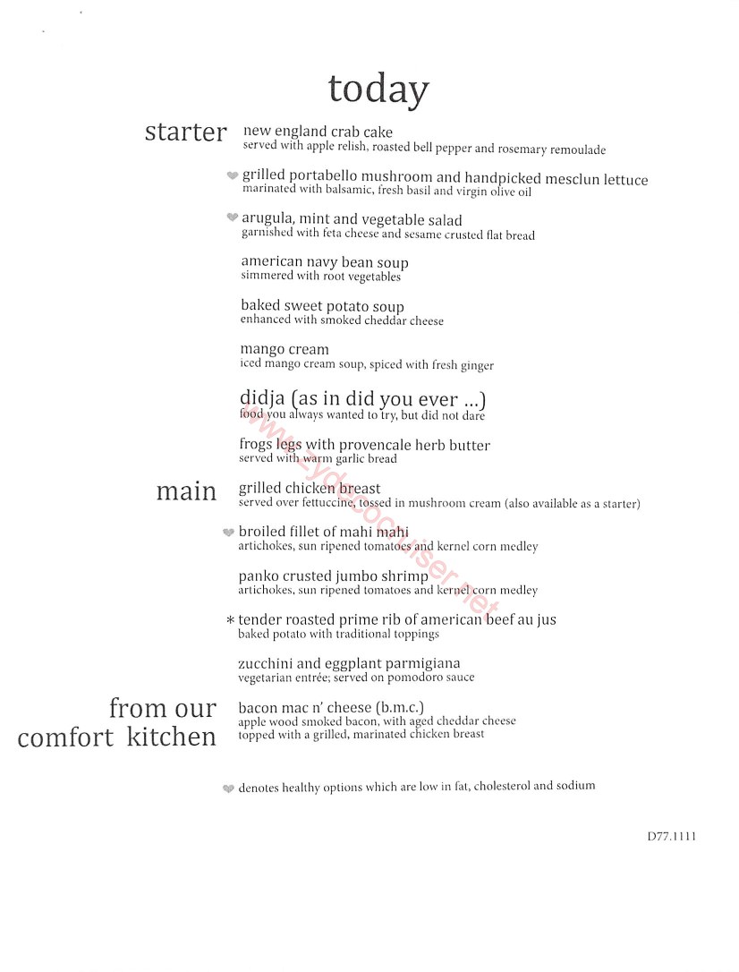 Dinner Menu 8