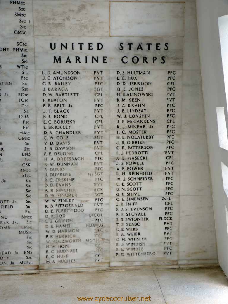 227: Carnival Spirit, Honolulu, Hawaii, Pearl Harbor VIP and Military Bases Tour, Pearl Harbor, Arizona Memorial, Shrine Room Wall