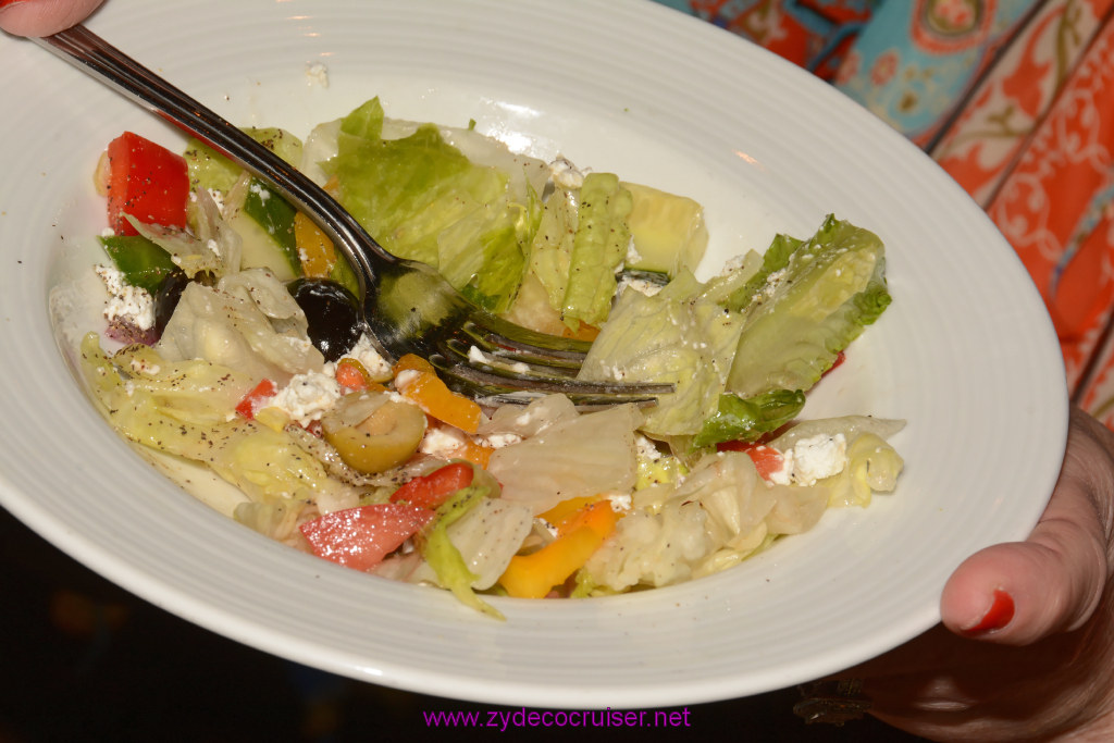 105: Carnival Triumph Journeys Cruise, Oct 26, 2015, Sea Day 2, MDR Dinner, Greek Salad, 
